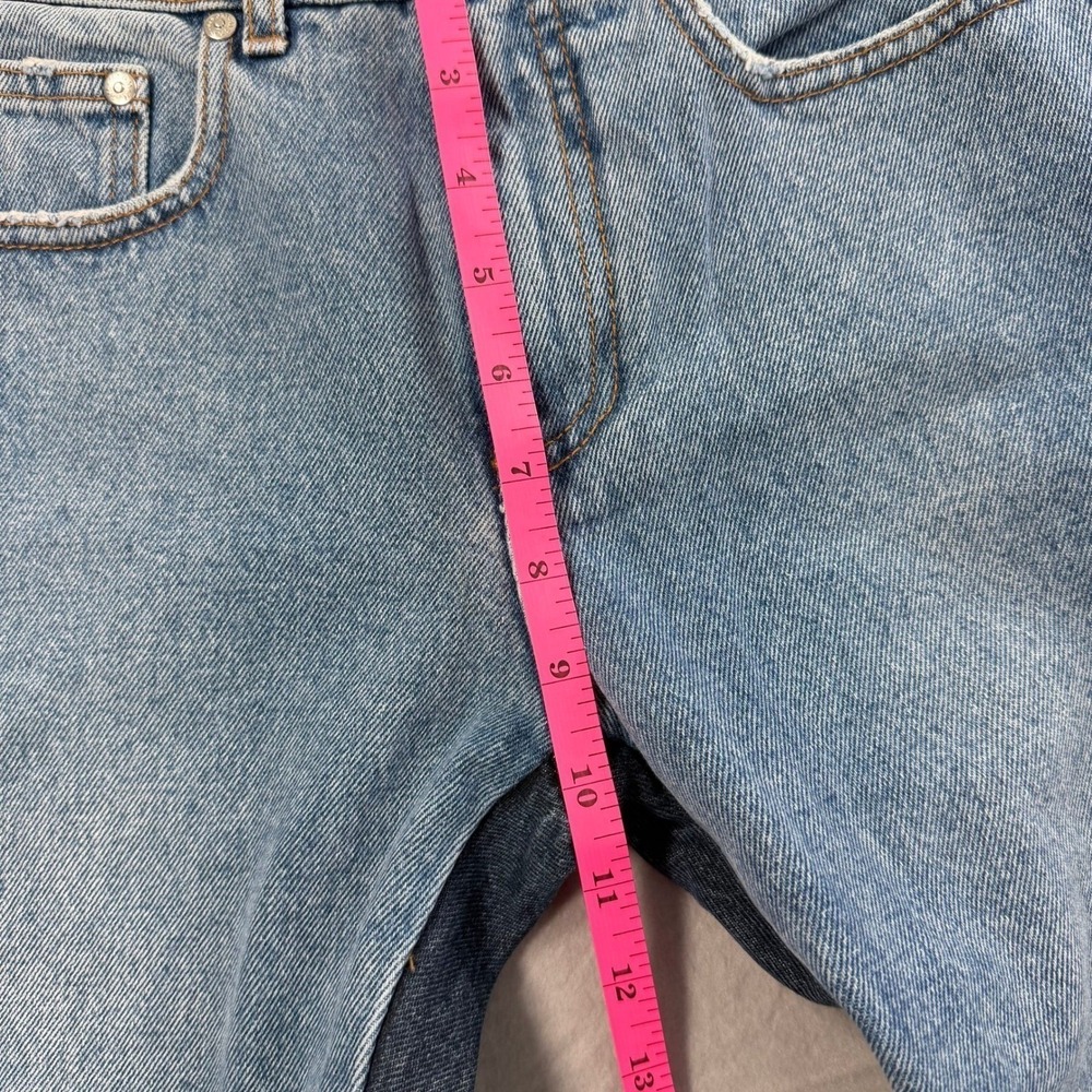 MSGM Blue Two Tone Straight Leg Jeans Womens 38 Frayed Hem - Picture 6 of 11